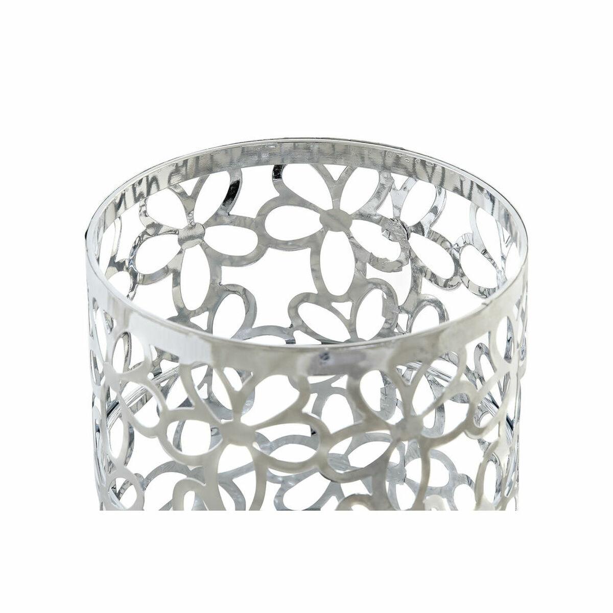 Cesto para cubiertos DKD Home Decor Plateado Metal Margarita 12 x 12 x 15 cm