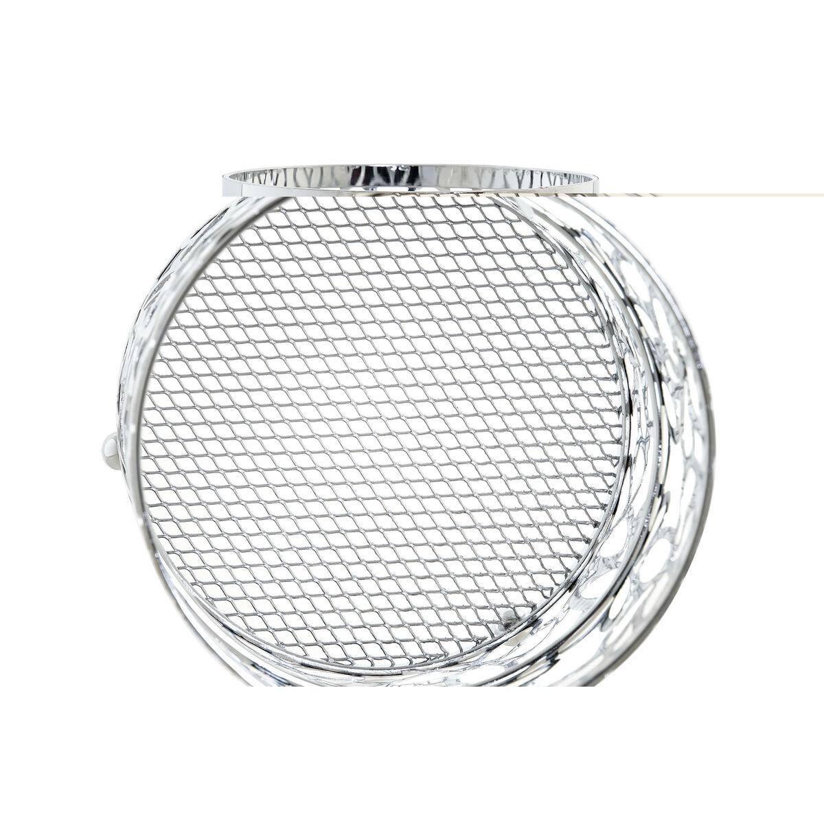 Cesto para cubiertos DKD Home Decor Plateado Metal Margarita 12 x 12 x 15 cm