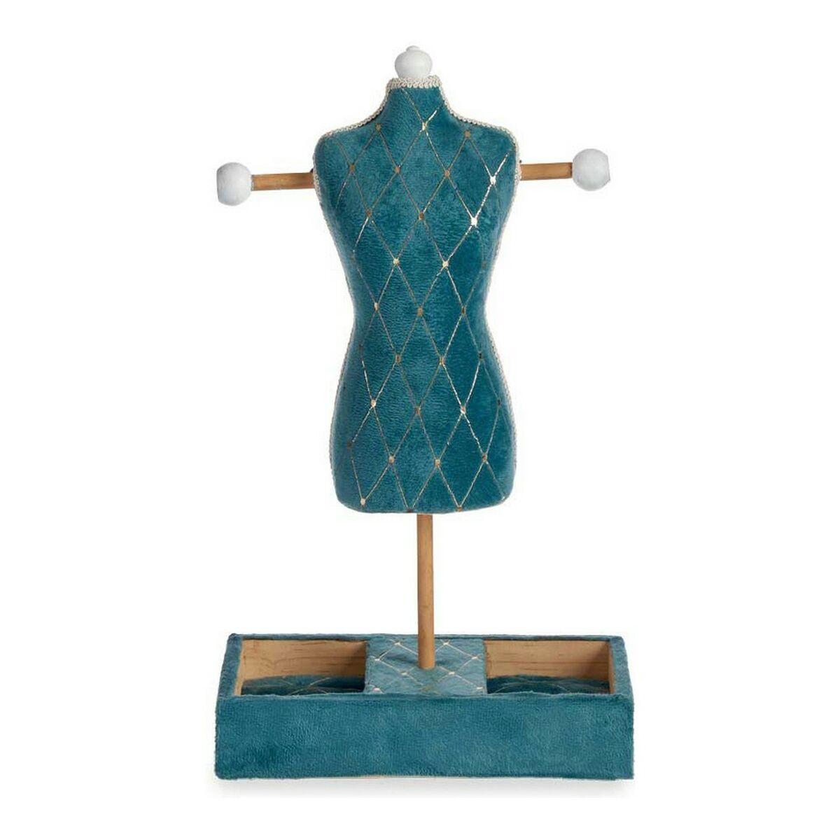 Joyero de Pie Verde Rombos Madera 12 x 40 x 24 cm