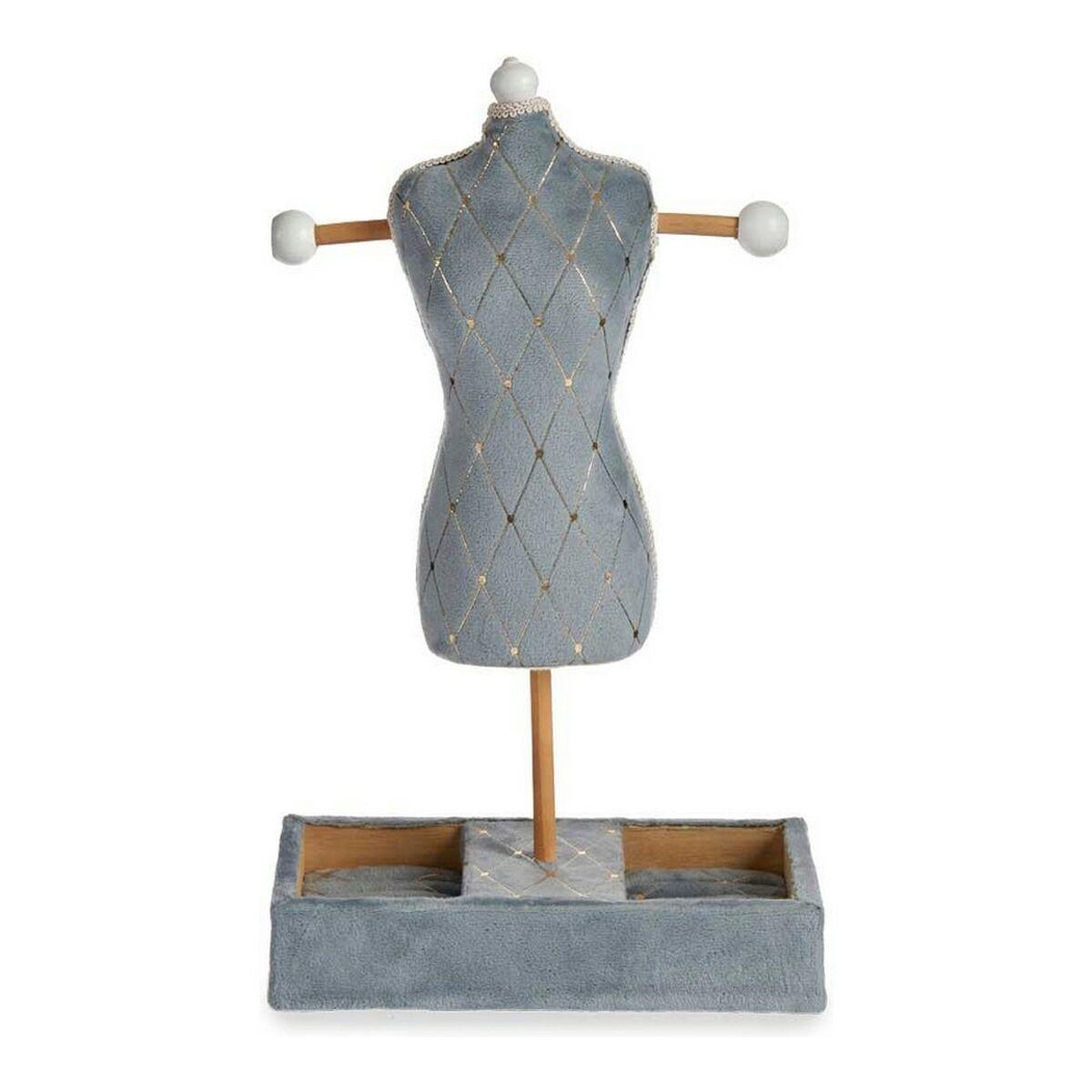 Joyero de Pie Gris Rombos Madera