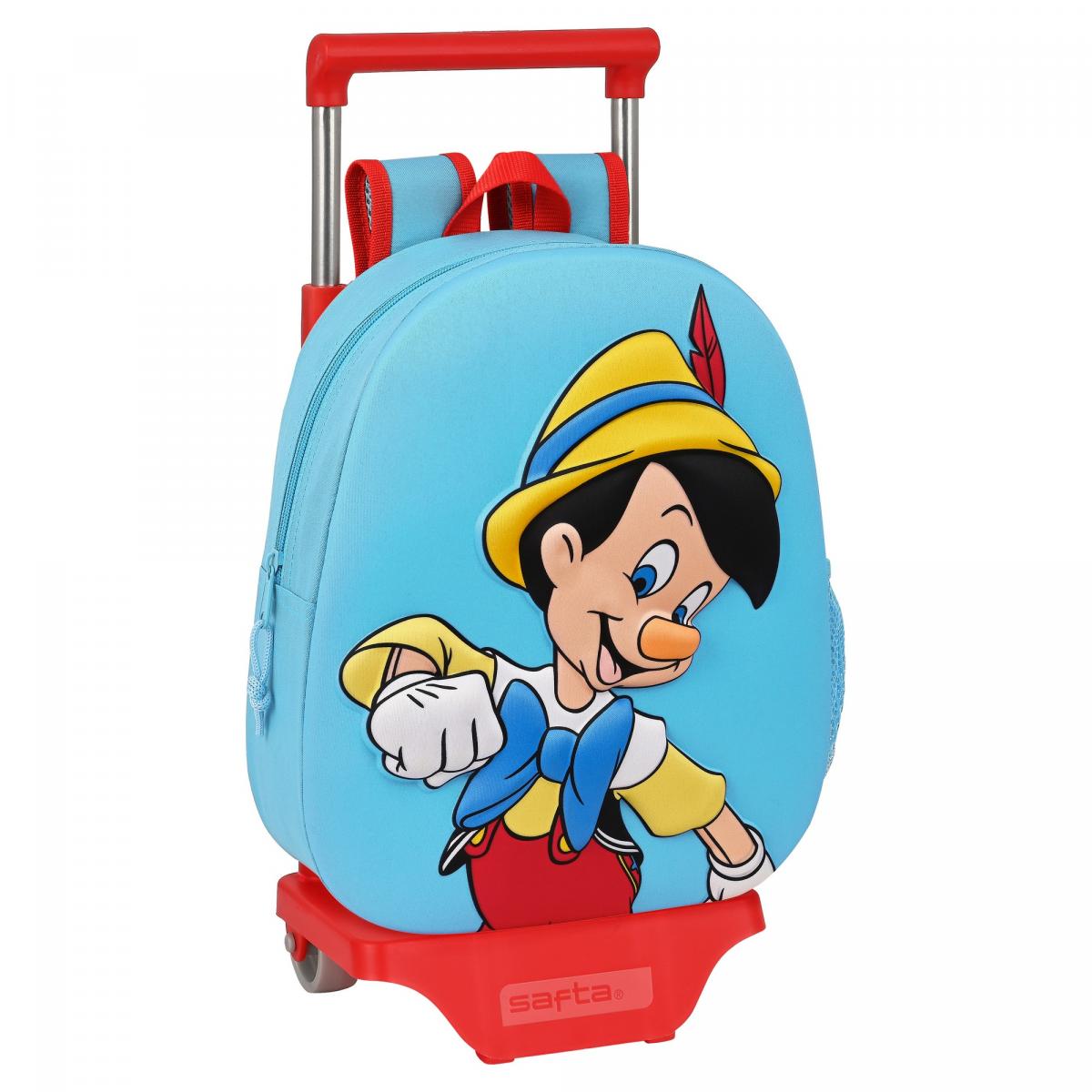 Mochila Escolar con Ruedas Disney Rojo Azul claro (28 x 10 x 67 cm)