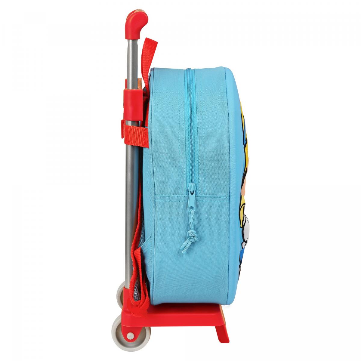 Mochila Escolar con Ruedas Disney Rojo Azul claro (28 x 10 x 67 cm)