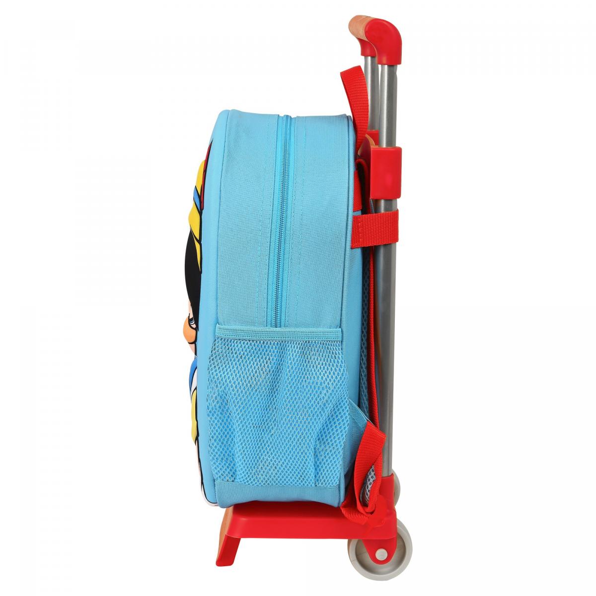 Mochila Escolar con Ruedas Disney Rojo Azul claro (28 x 10 x 67 cm)