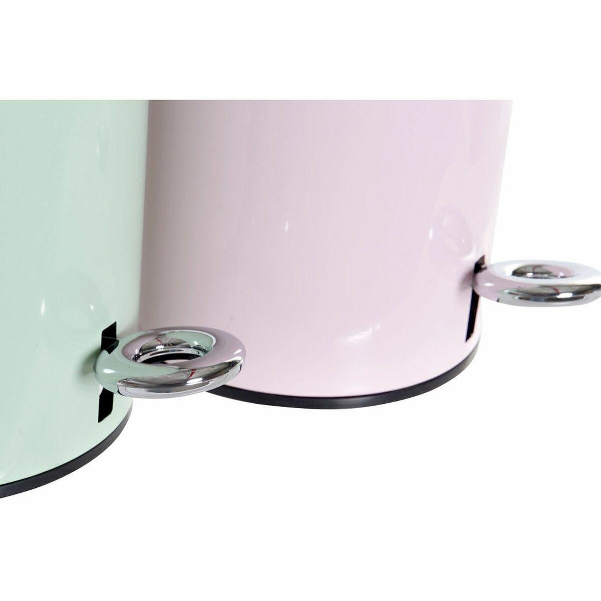 Papelera DKD Home Decor LB-181142 Rosa Menta Metal 3 L (2 Unidades)