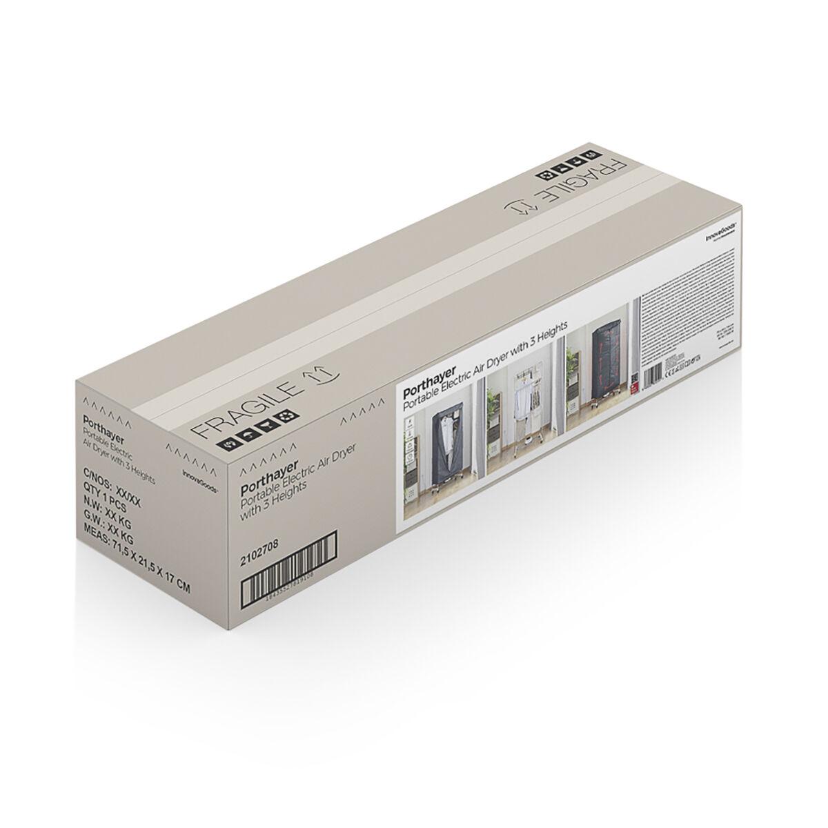 Secadora Eléctrica Portátil de 3 Alturas Porthayer InnovaGoods 1000W