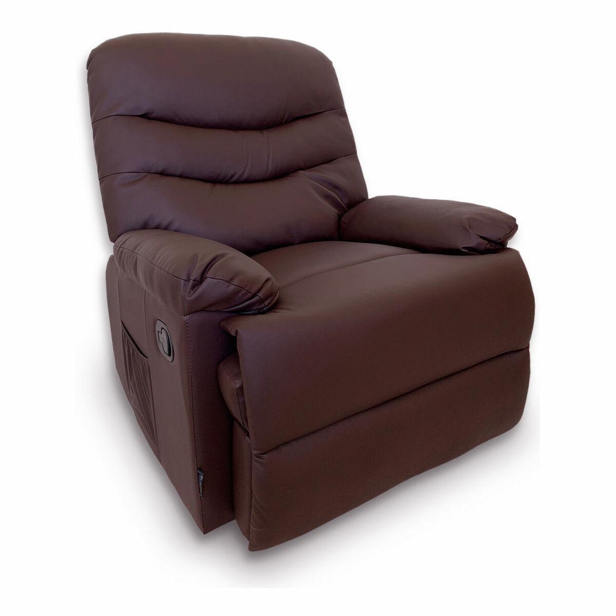 Sillón Relax Masajeador Astan Hogar Manual Chocolate Piel Sintética