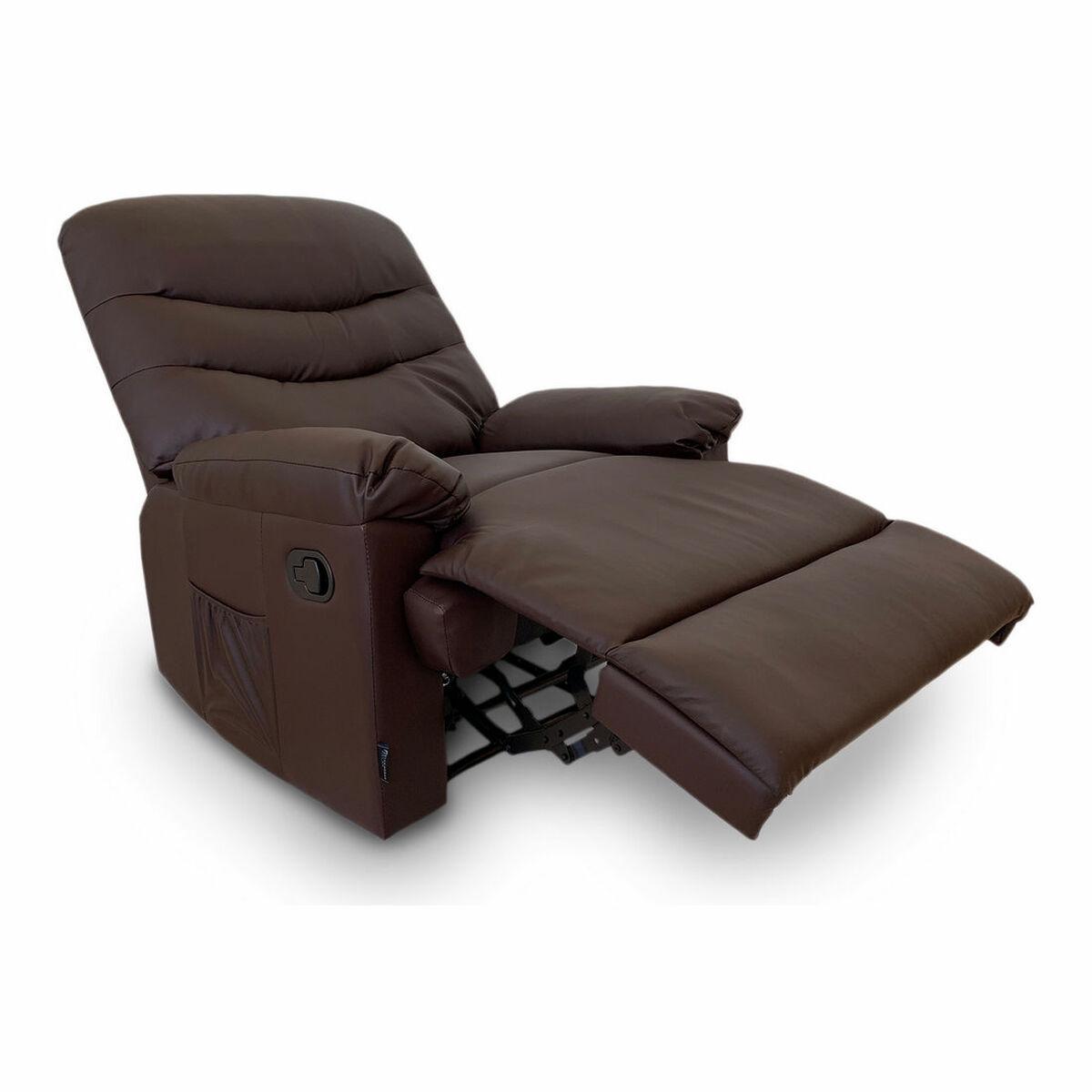 Sillón Relax Masajeador Astan Hogar Manual Chocolate Piel Sintética