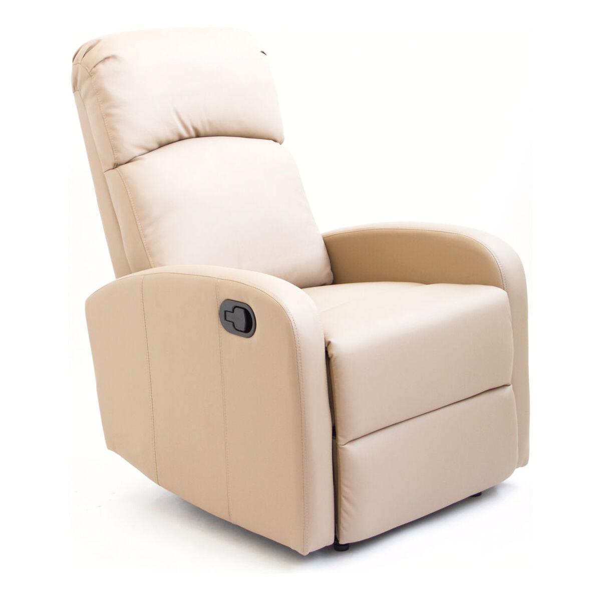 Sillón Reclinable Astan Hogar Relax Manual Marrón claro Piel Sintética