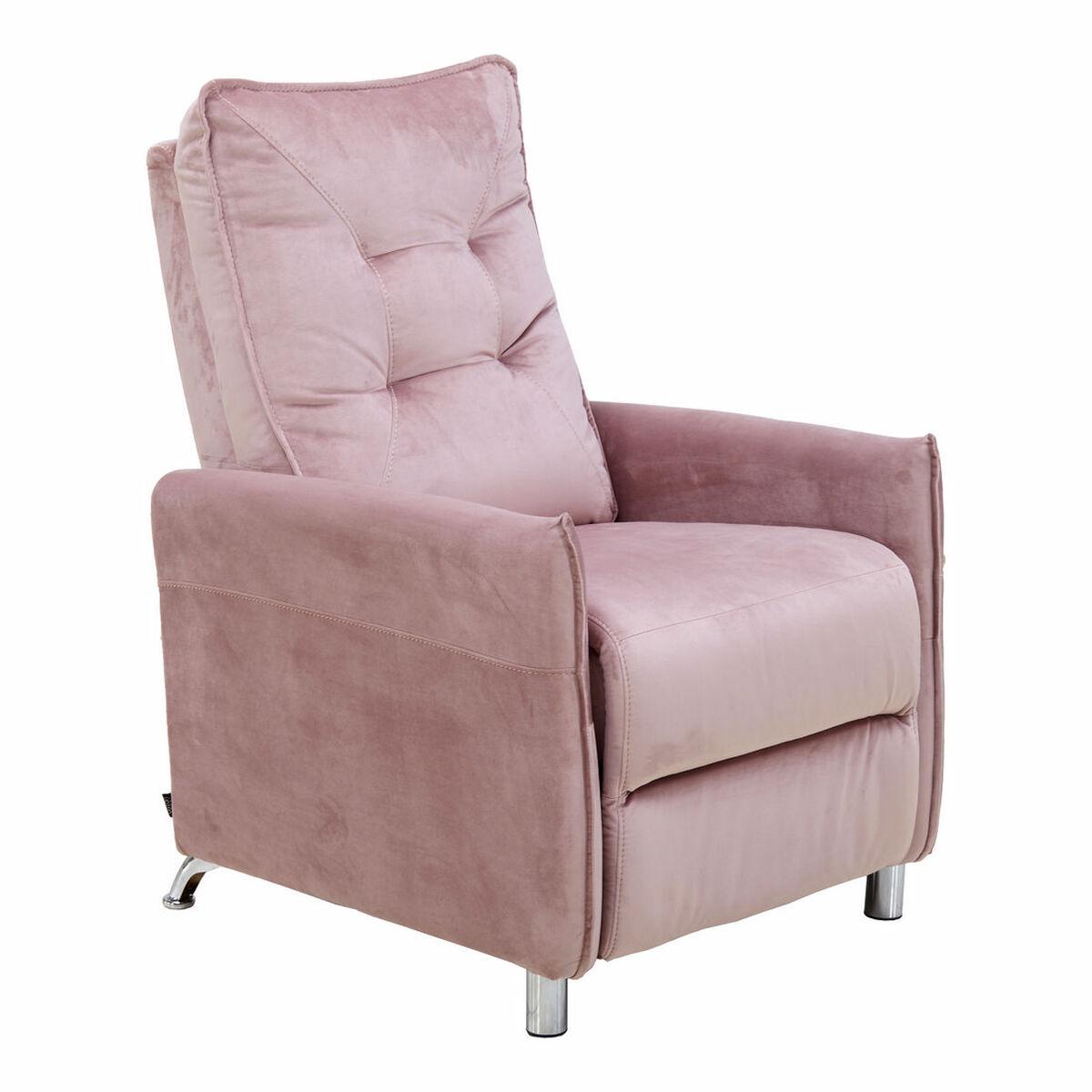 Sillón Reclinable Astan Hogar Relax Manual Rosa Terciopelo