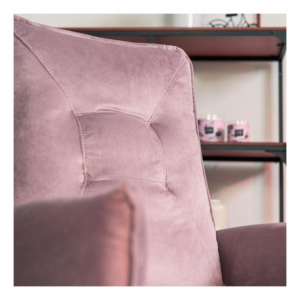 Sillón Reclinable Astan Hogar Relax Manual Rosa Terciopelo