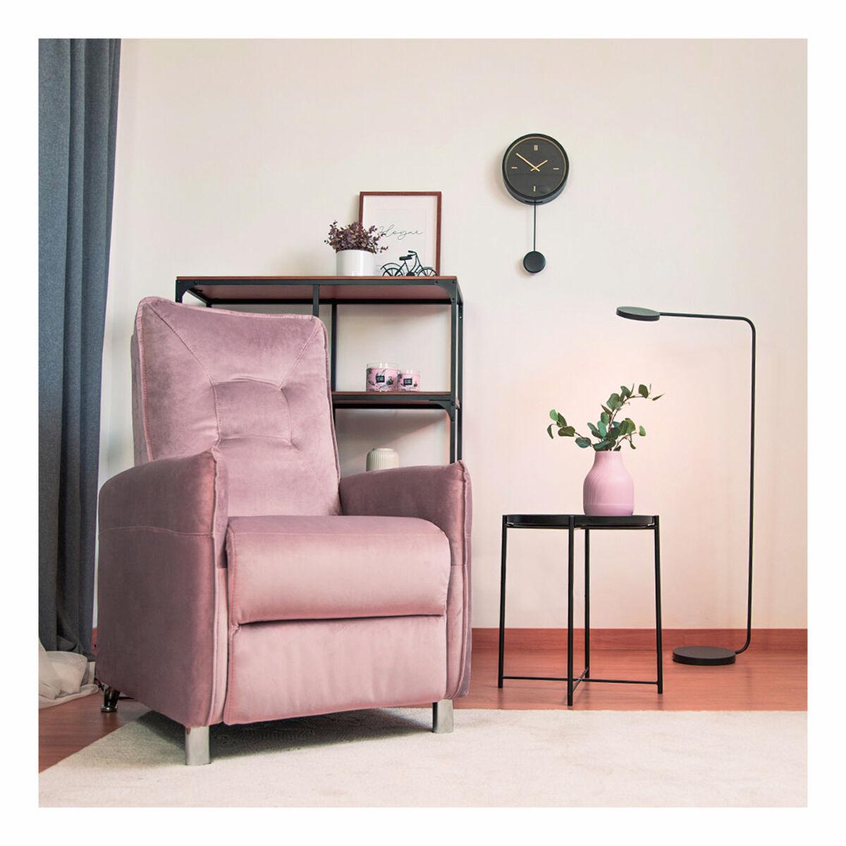 Sillón Reclinable Astan Hogar Relax Manual Rosa Terciopelo