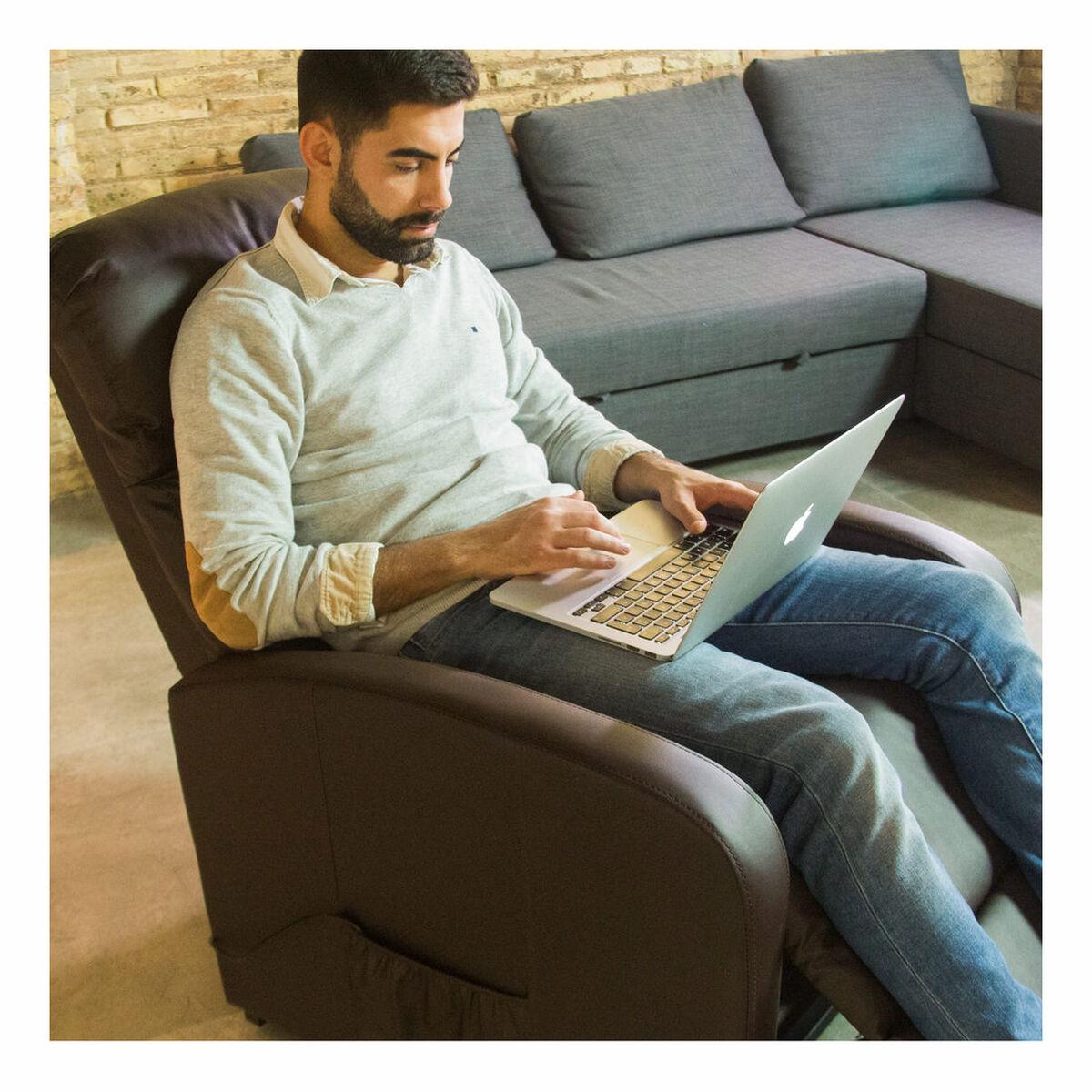 Sillón Reclinable Astan Hogar Relax Manual Chocolate Piel Sintética