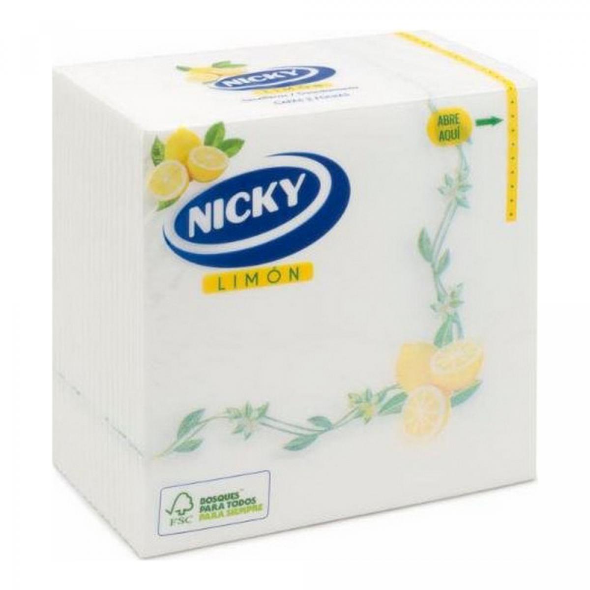 Servilleta de papel Nicky Maxi Blanca Limón