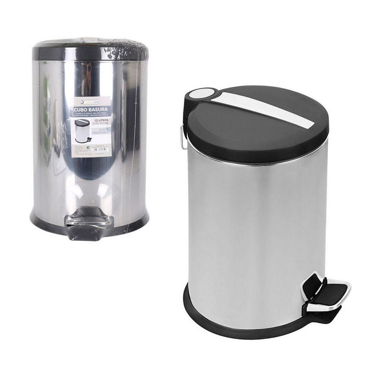 Cubo de basura Confortime Plateado 12 L (25 x 25 x 39 cm)