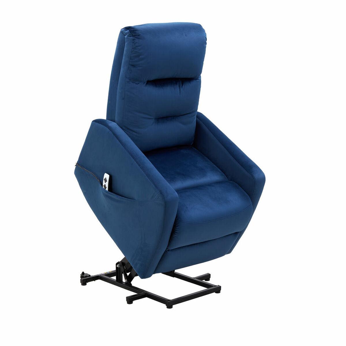 Sillón Reclinable Astan Hogar Relax Azul Terciopelo