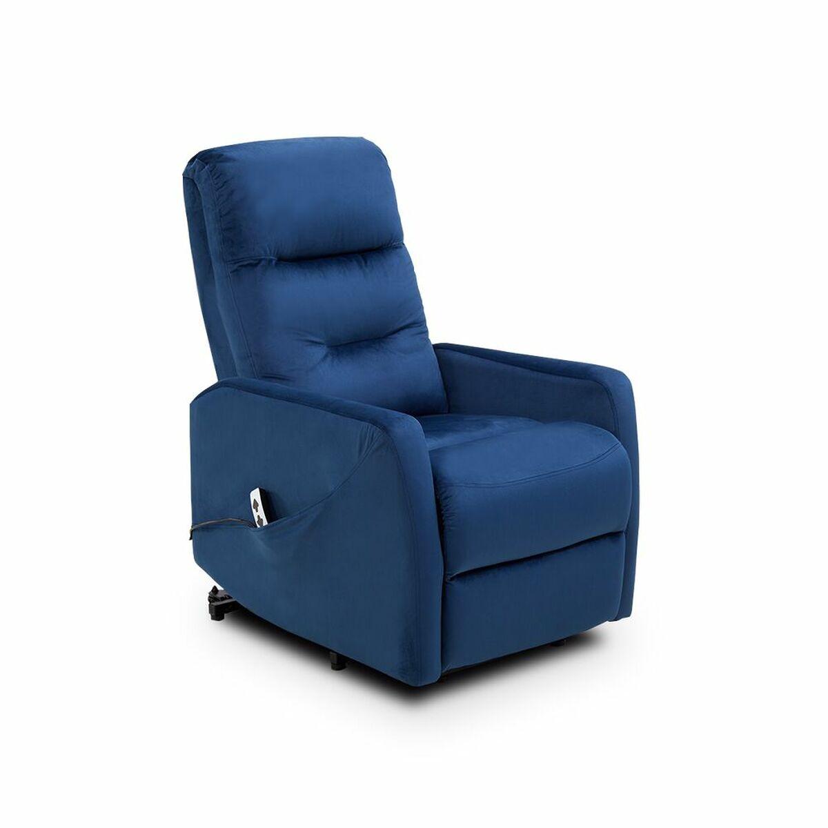 Sillón Reclinable Astan Hogar Relax Azul Terciopelo