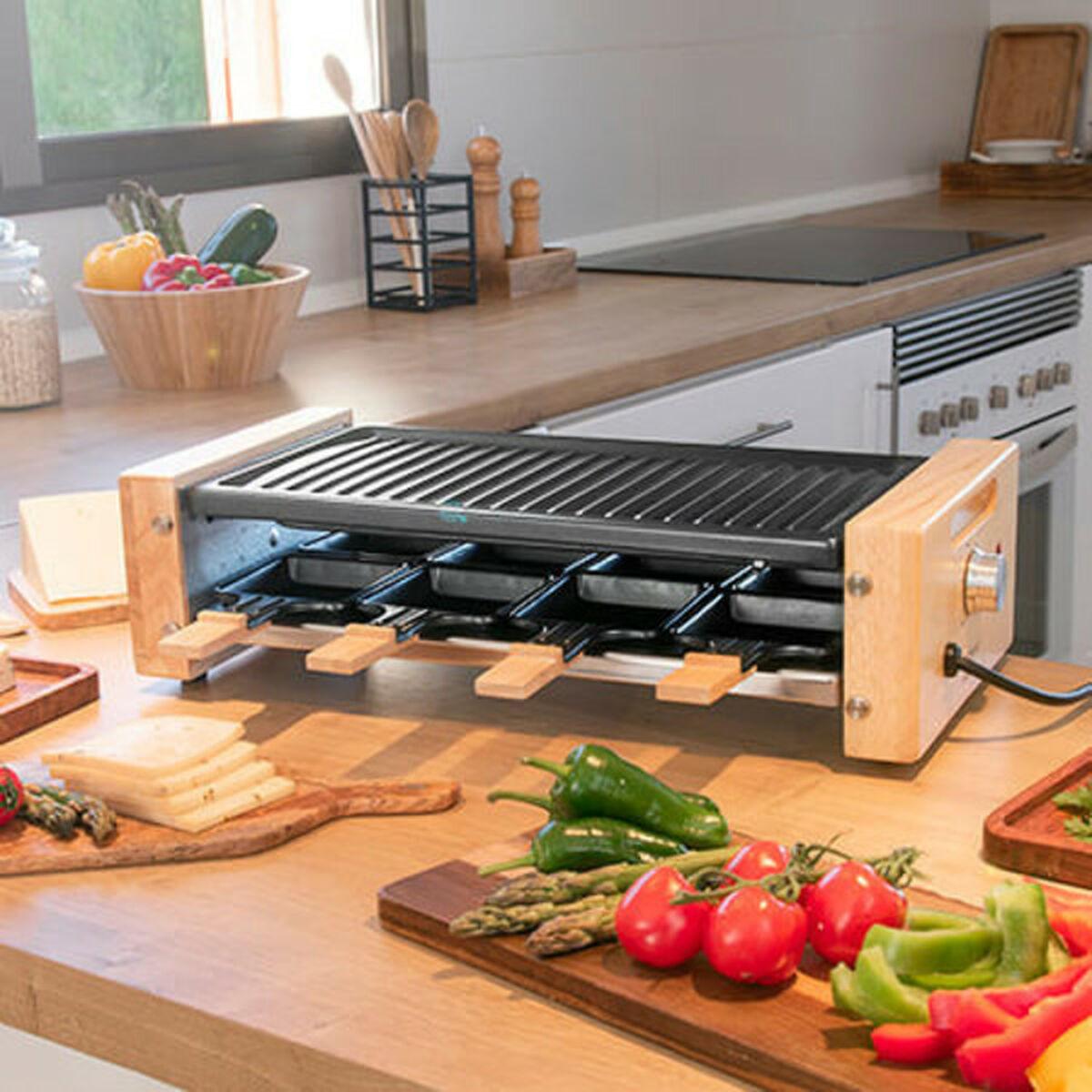 Plancha de Cocina Cecotec Cheese&Grill 8200 Wood Black 1200 W