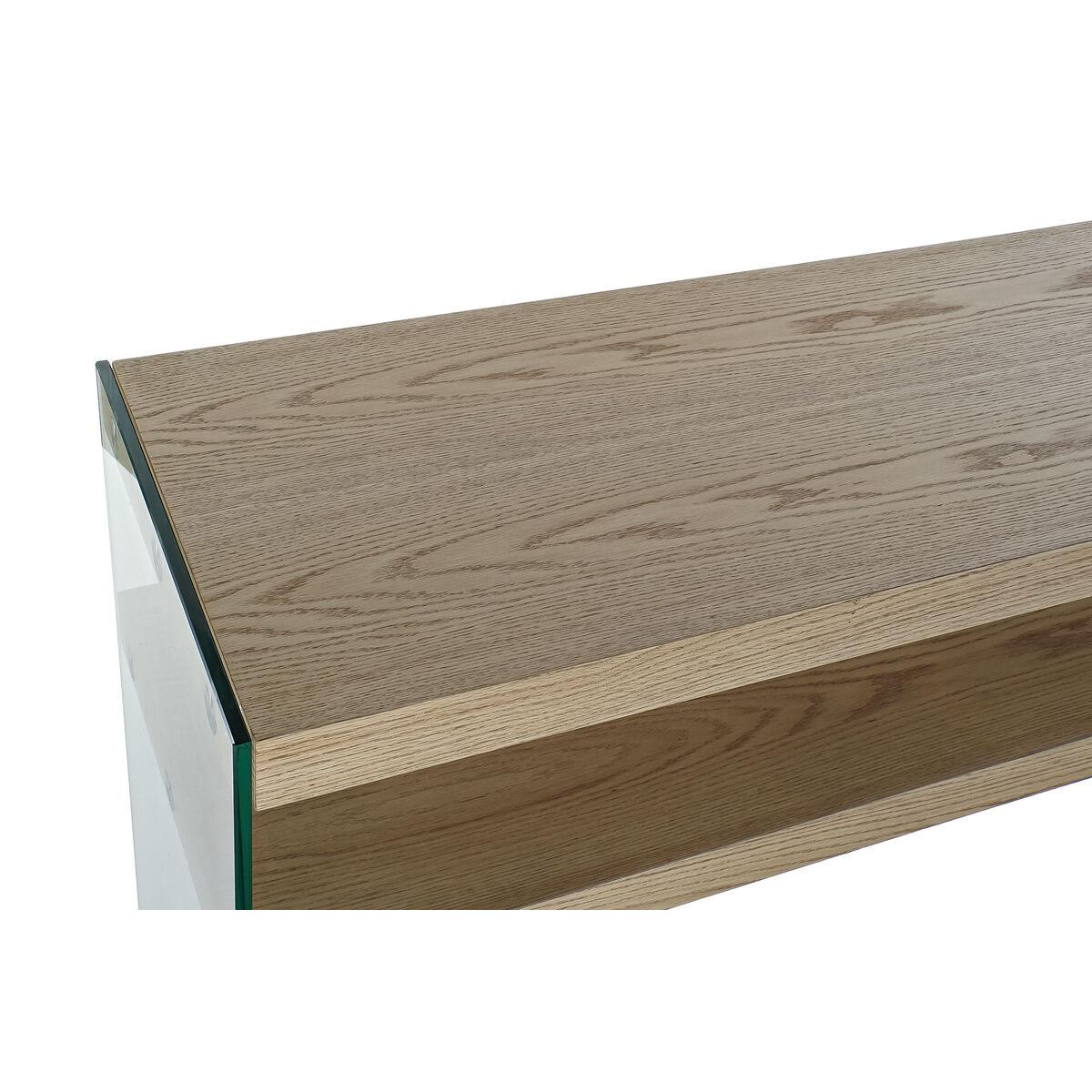 Consola DKD Home Decor Cristal Transparente Marrón claro 160 x 45 x 80 cm Madera MDF