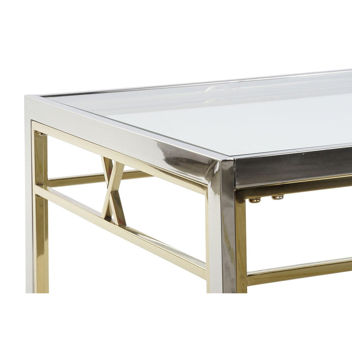 Mesa auxiliar DKD Home Decor Cristal Acero Plata (110 x 60 x 40 cm)
