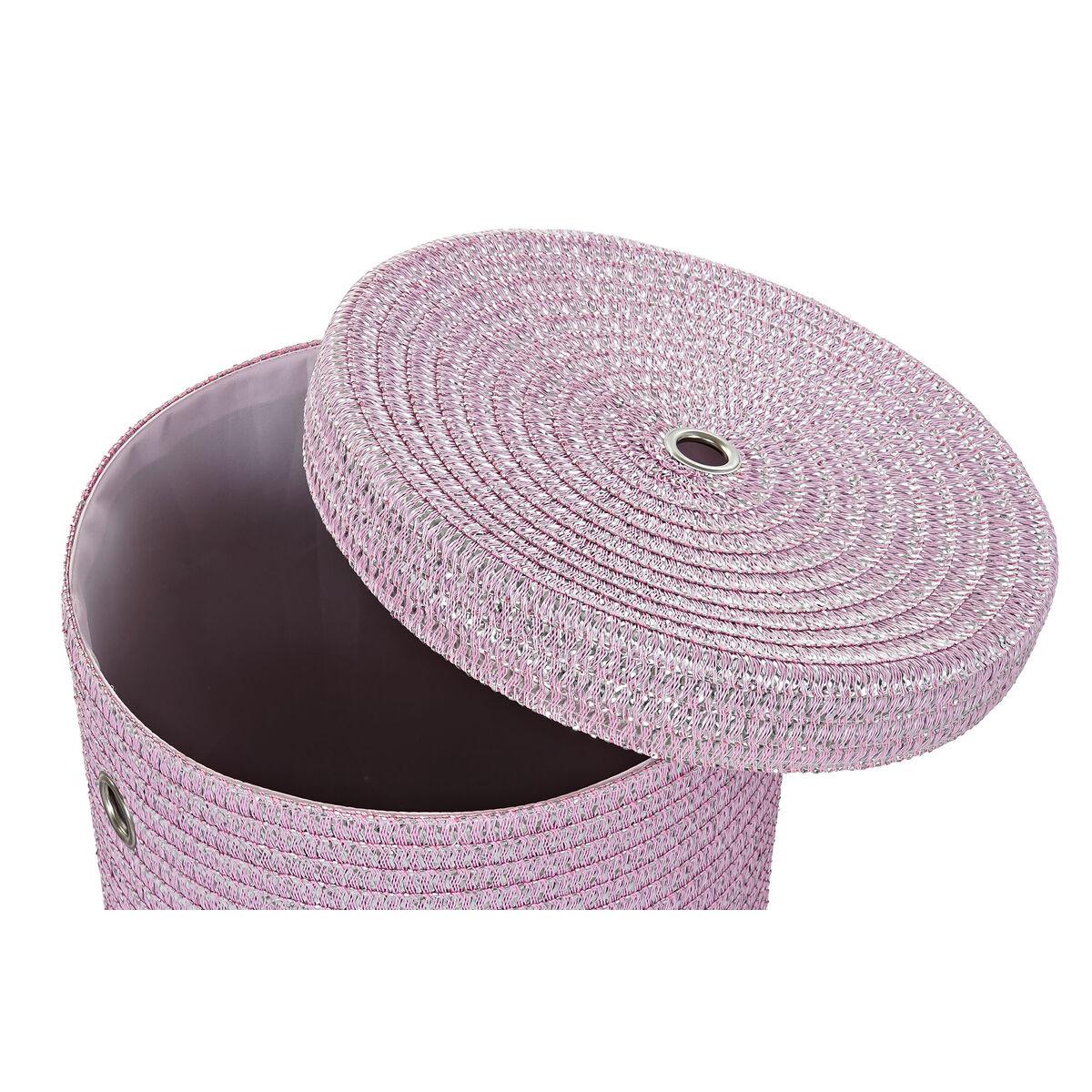 Cesta Multiusos DKD Home Decor Gris Rosa Polipropileno 42 x 42 x 52,5 cm 4 Kg
