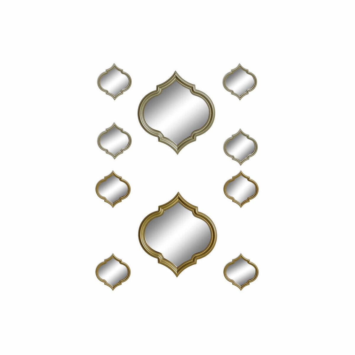 Juego de Espejos DKD Home Decor Espejo Dorado Bronce Polipropileno (50 x 3 x 55 cm) (2 pcs)
