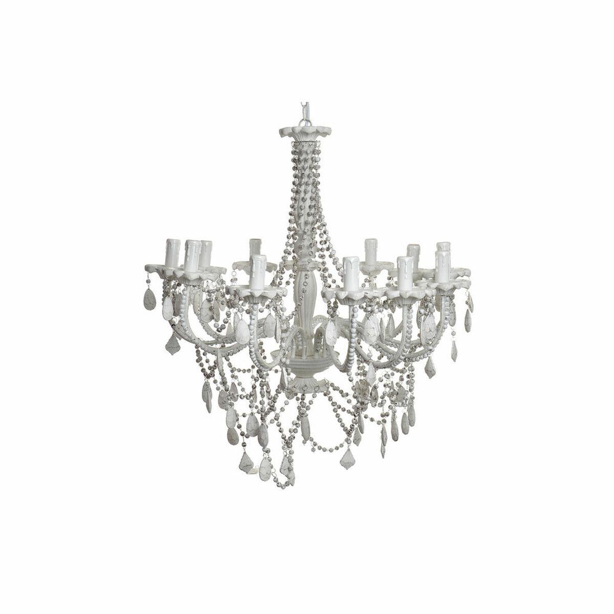 Lámpara de Techo DKD Home Decor Blanco Metal Plástico 40 W Romántico Decapé 220 V 70 x 70 x 63 cm