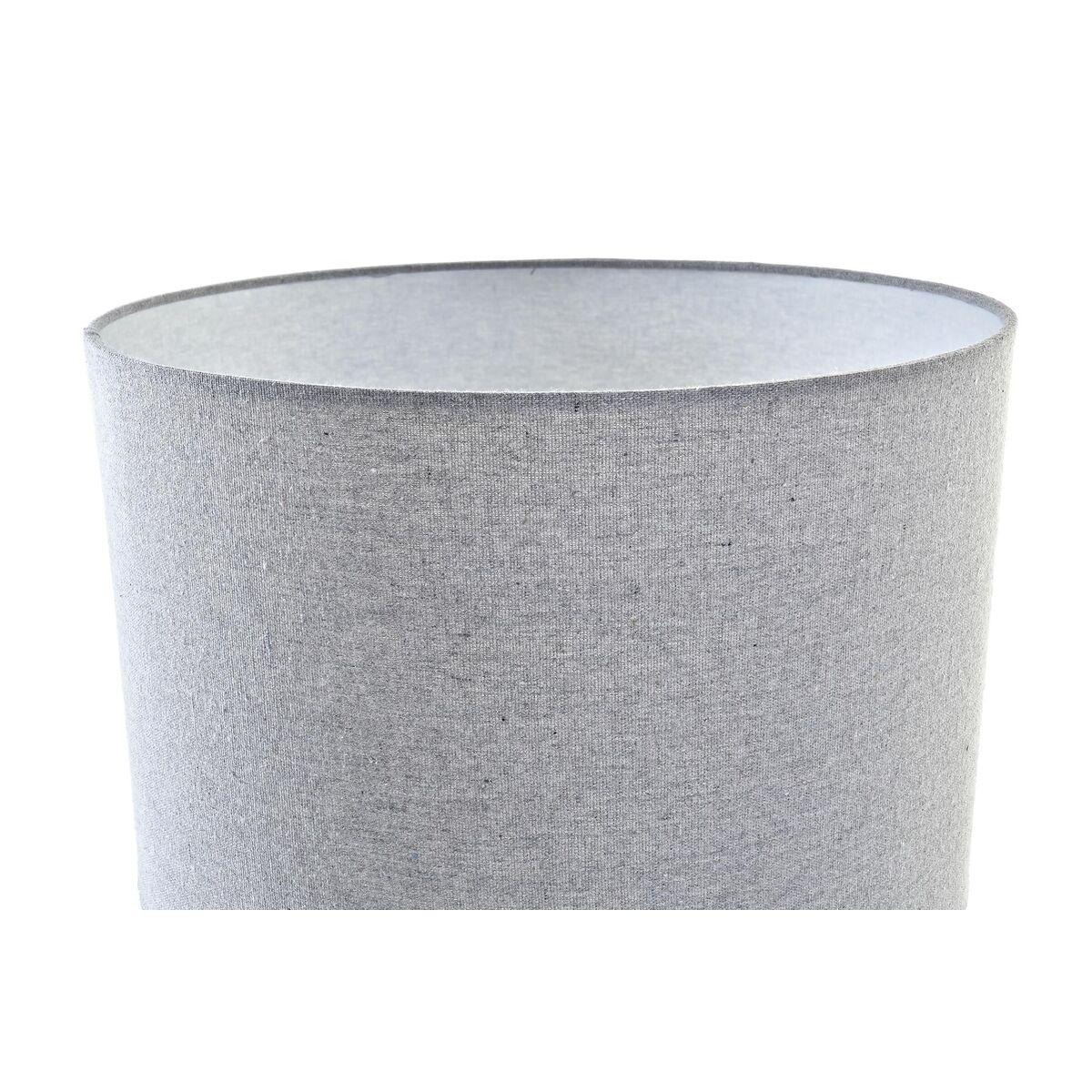 Lámpara de mesa DKD Home Decor Lienzo Cerámica Gris Blanco (38 x 38 x 58 cm)