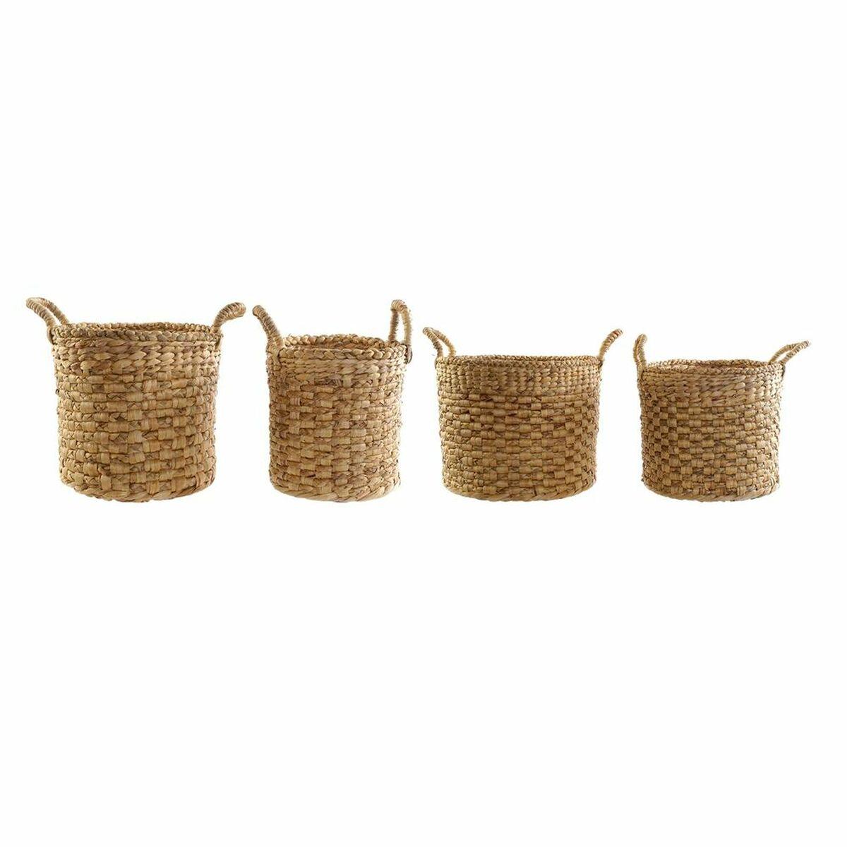 Juego de Cestas DKD Home Decor Marrón Natural Yute Jute (4 Piezas)