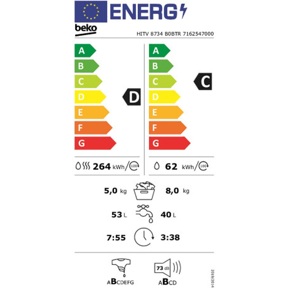 Lavadora - Secadora BEKO HITV8734B0BTR  8kg / 5kg Blanco 1400 rpm