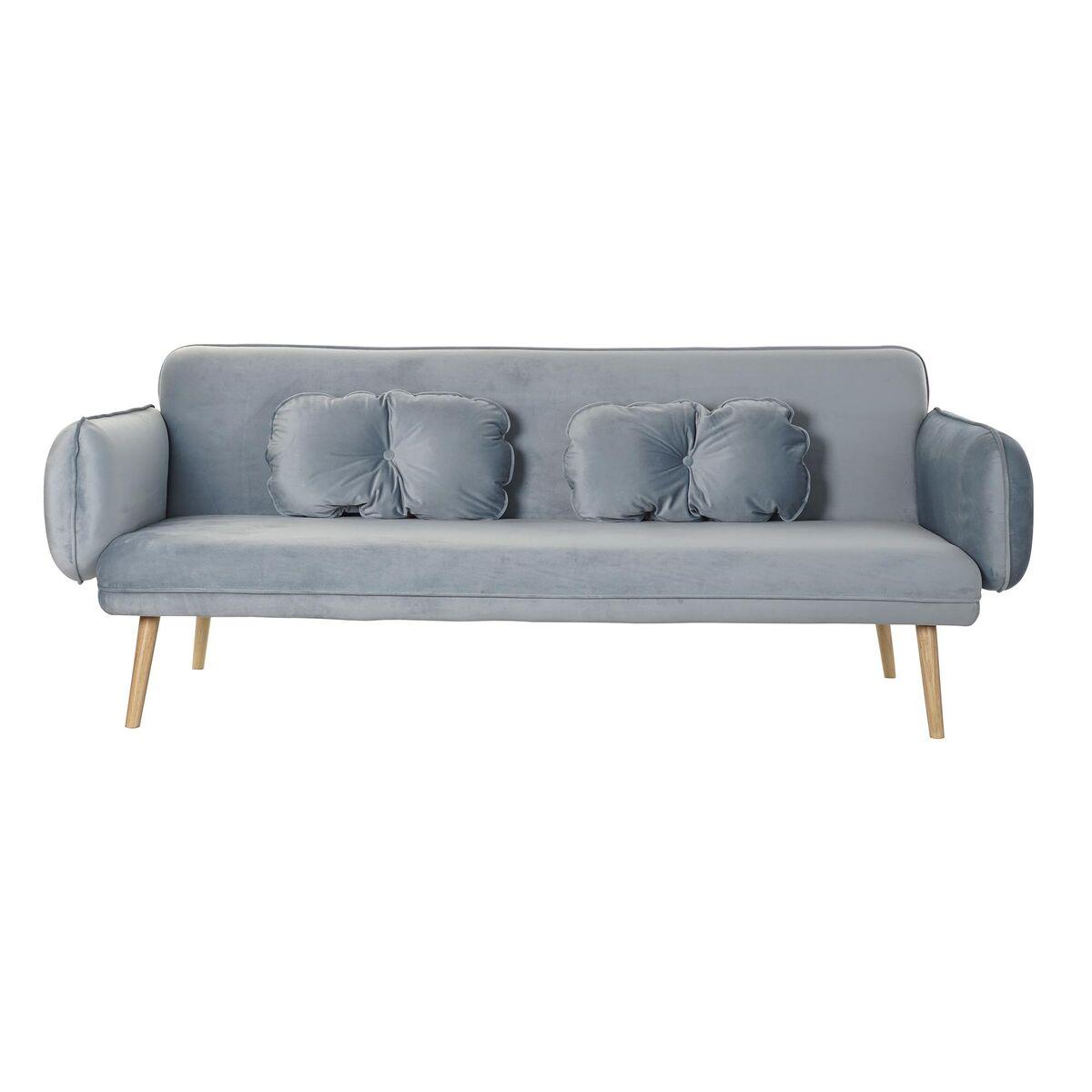 Sofá DKD Home Decor 200 x 85 x 80 cm Metal Terciopelo Azul cielo Plástico Moderno