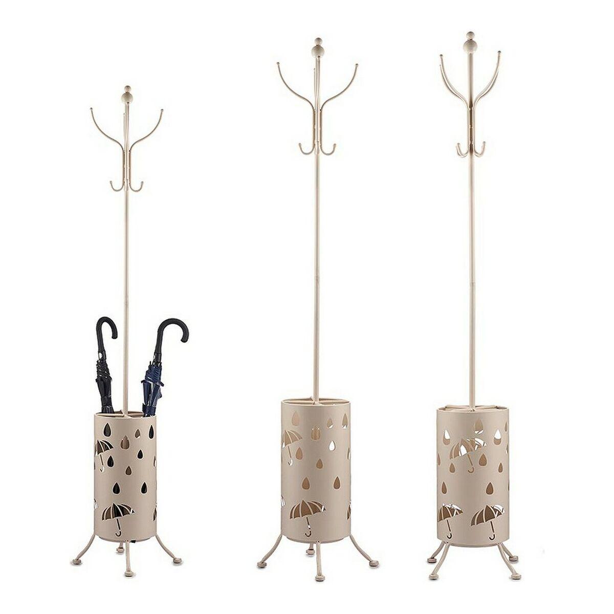 Perchero Paragüero Metal Crema (44 x 185 x 44 cm)