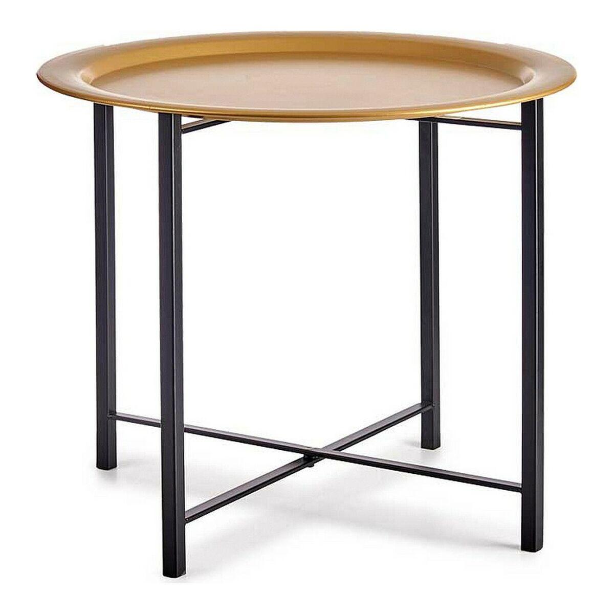 Mesa auxiliar Negro Dorado Metal (52,5 x 44 x 52,5 cm)