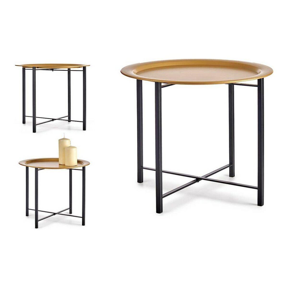 Mesa auxiliar Negro Dorado Metal (52,5 x 44 x 52,5 cm)