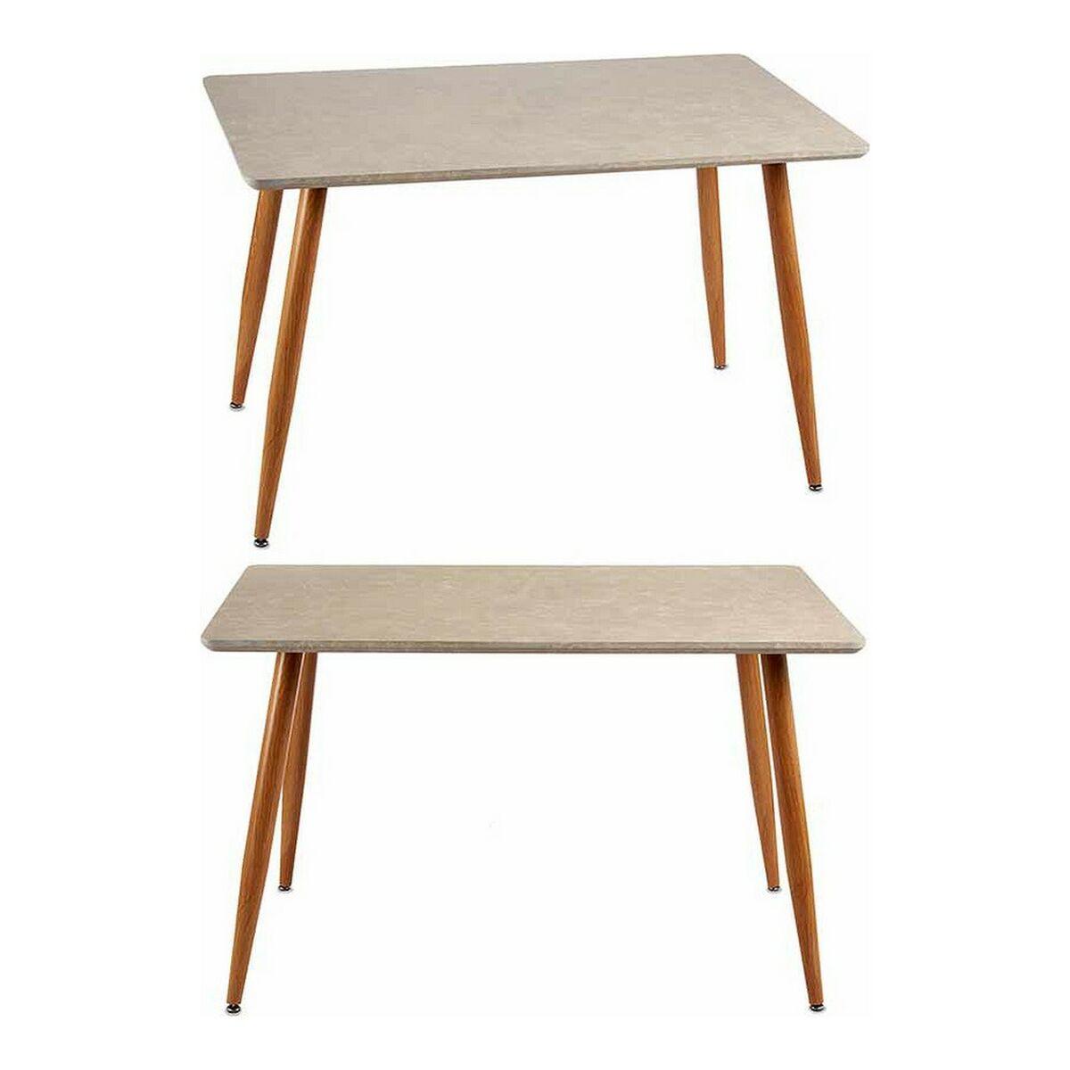 Mesa auxiliar Marrón Blanco Piedra Metal Melamina DM (70 x 120 x 75 cm)