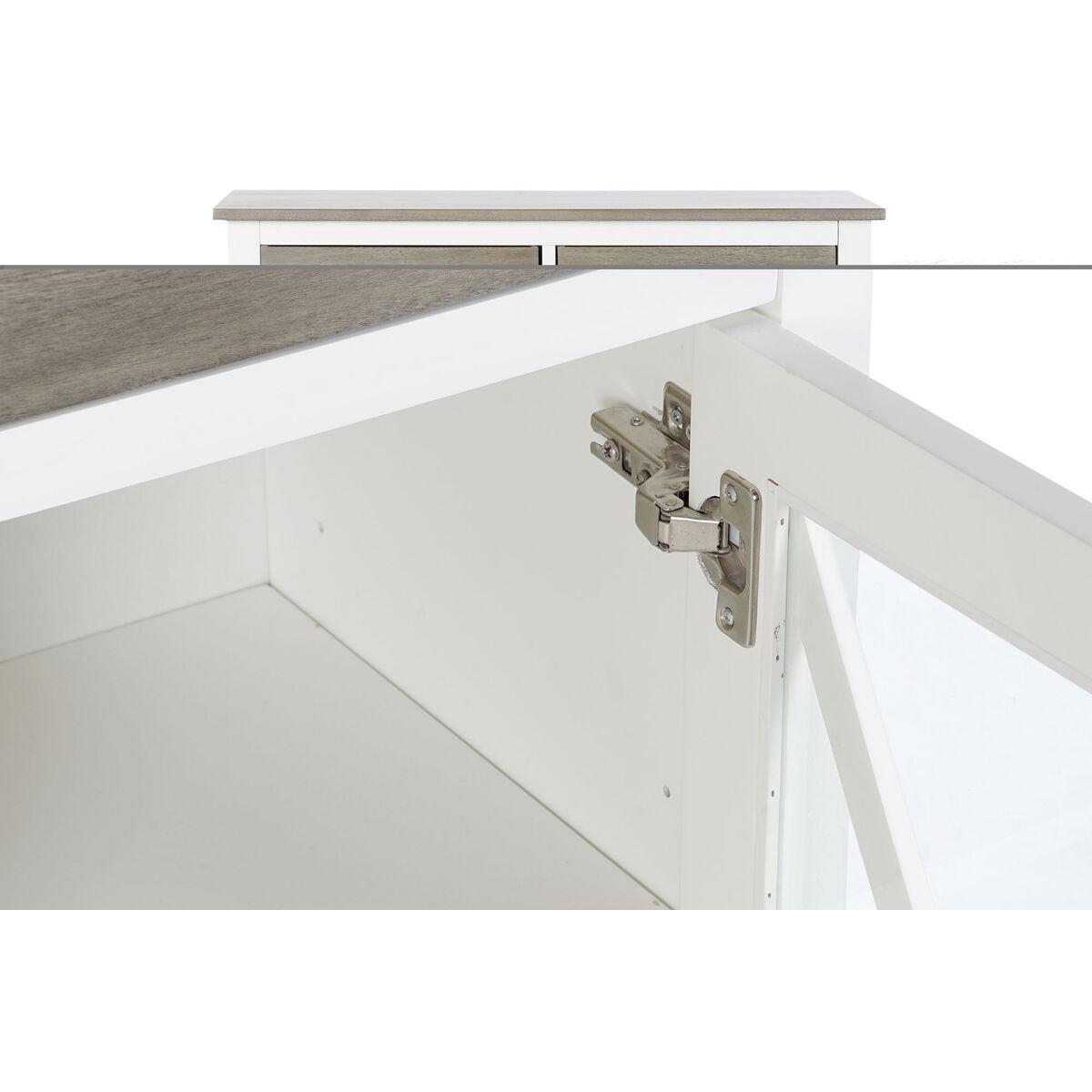 Cajonera DKD Home Decor Blanco Gris Cristal Álamo Cottage 80 x 40 x 85 cm
