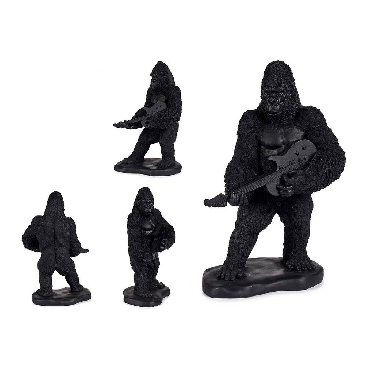 Figura Decorativa Gorila Guitarra Negro 17,5 x 38 x 27 cm