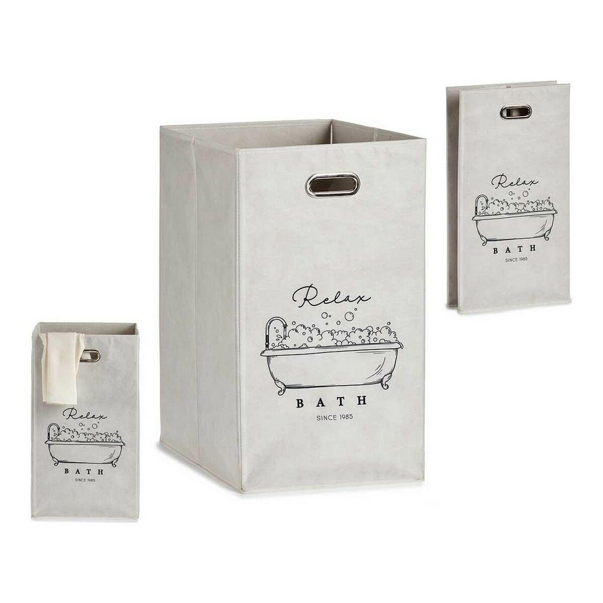 Cesta Multiusos Berilo Relax Bath Blanco Cartón 60 L 35 x 57 x 35 cm Plegable