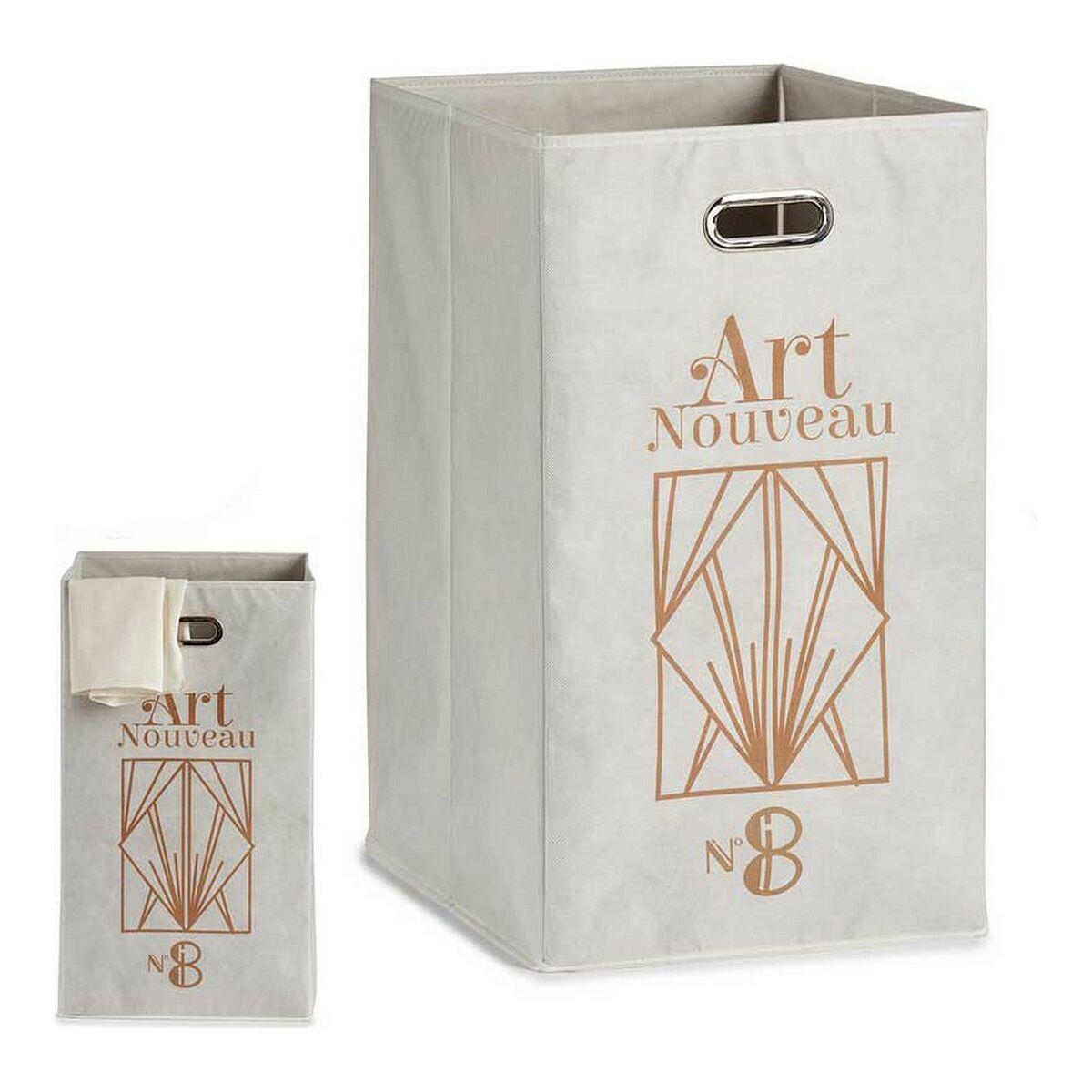 Cesta Multiusos Berilo Art Nouveau Blanco Dorado Cartón 60 L 35 x 57 x 35 cm Plegable