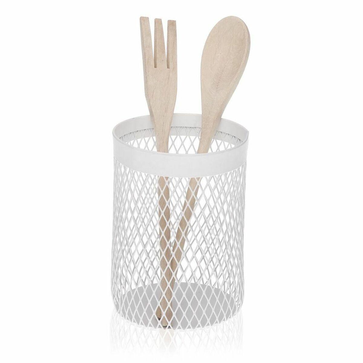 Organizador para Cubiertos Versa Blanco (11,5 x 15,6 x 11,5 cm)