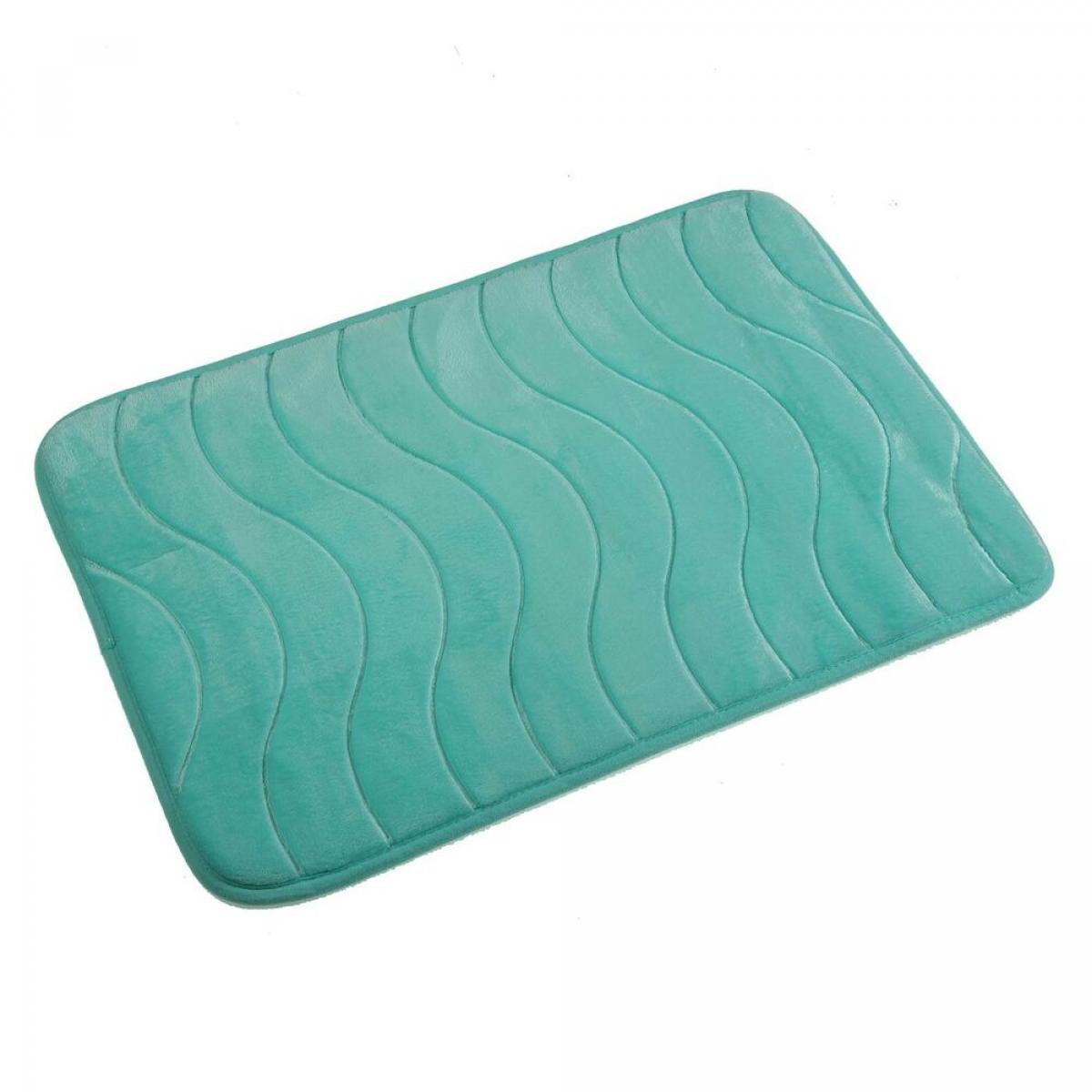 Alfombra de baño Versa Fernie Azul Algodón (40 x 60 cm)