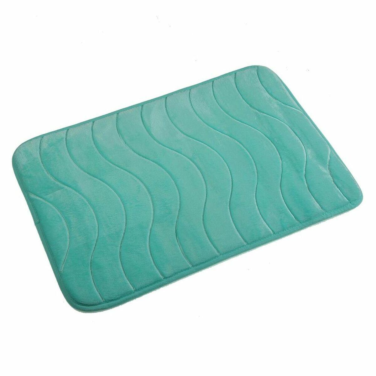 Alfombra de baño Versa Fernie Azul Algodón (40 x 60 cm)