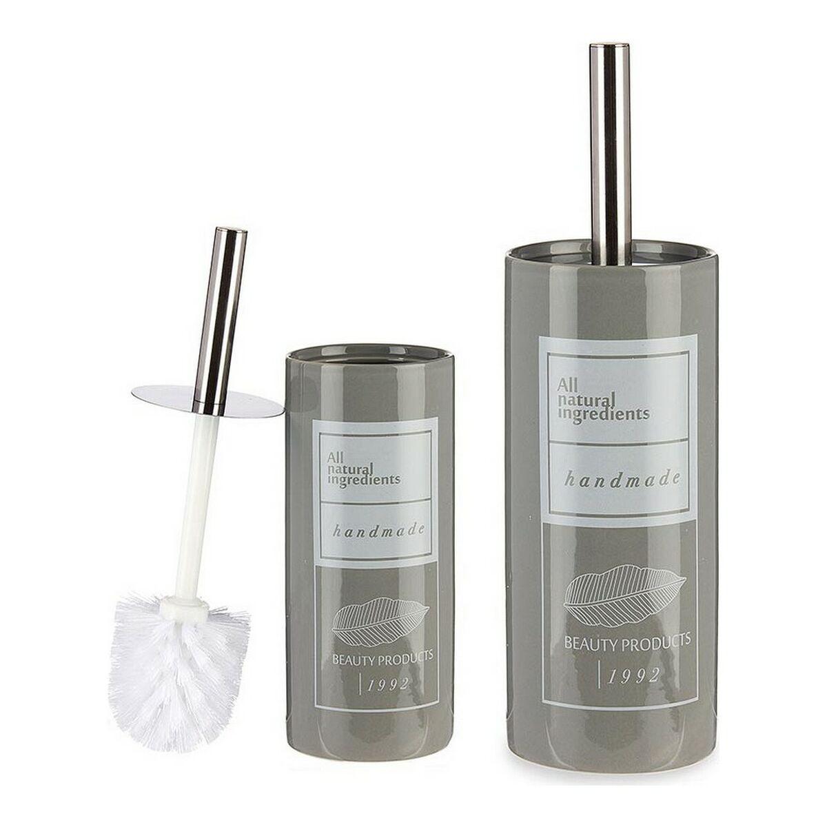 Escobilla para el Baño Berilo Natural Blanco Gris Plateado Cerámica 9,6 x 32 x 9,6 cm