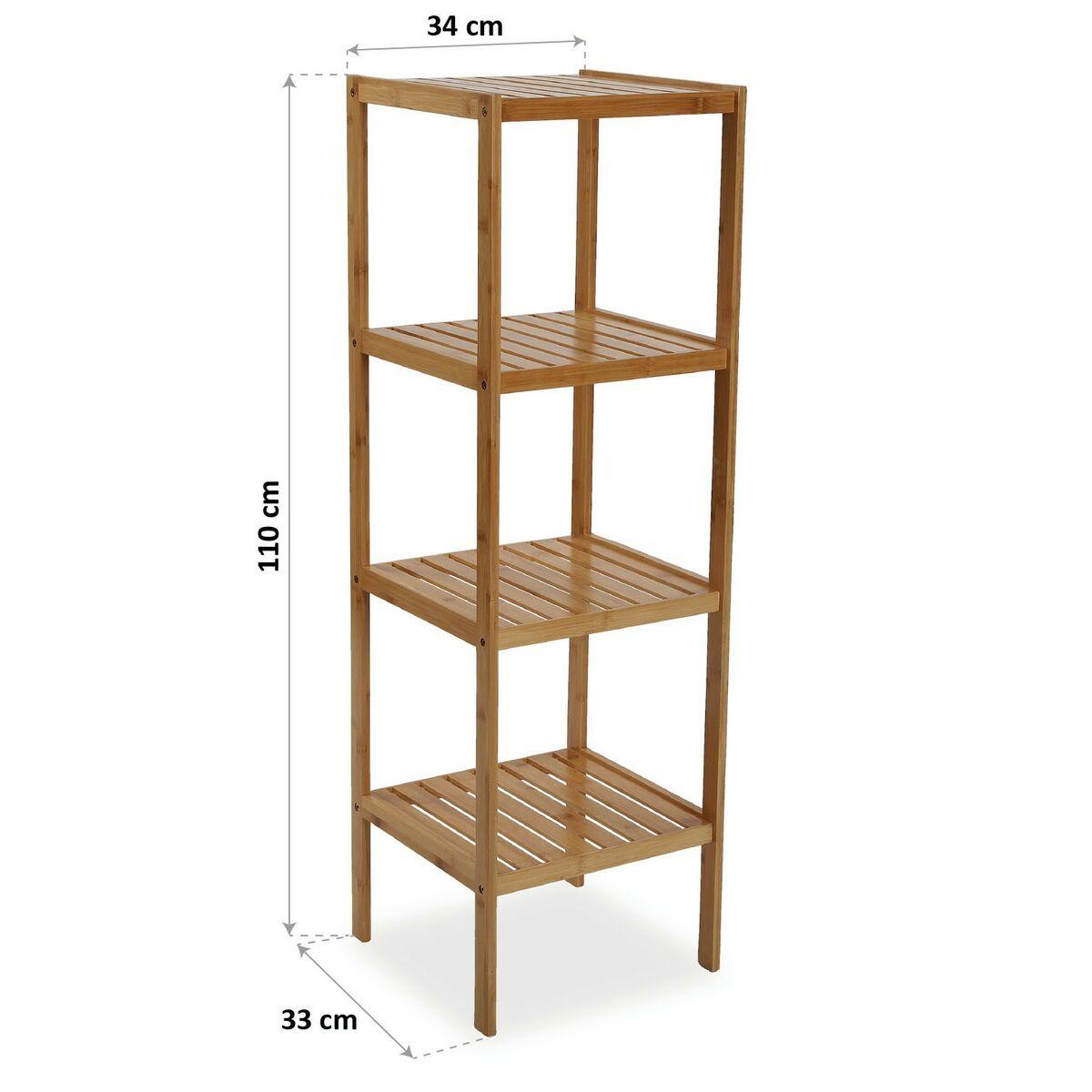 Estantería de Baño Versa Bambú (33 x 110 x 34 cm)