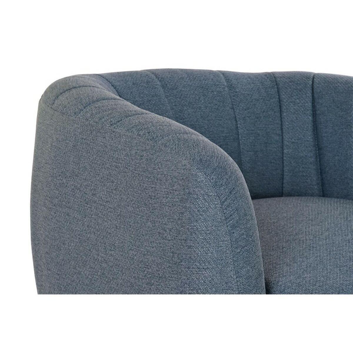 Sillón DKD Home Decor Azul Dorado Espuma Madera Metal Plástico 81 x 75 x 73 cm