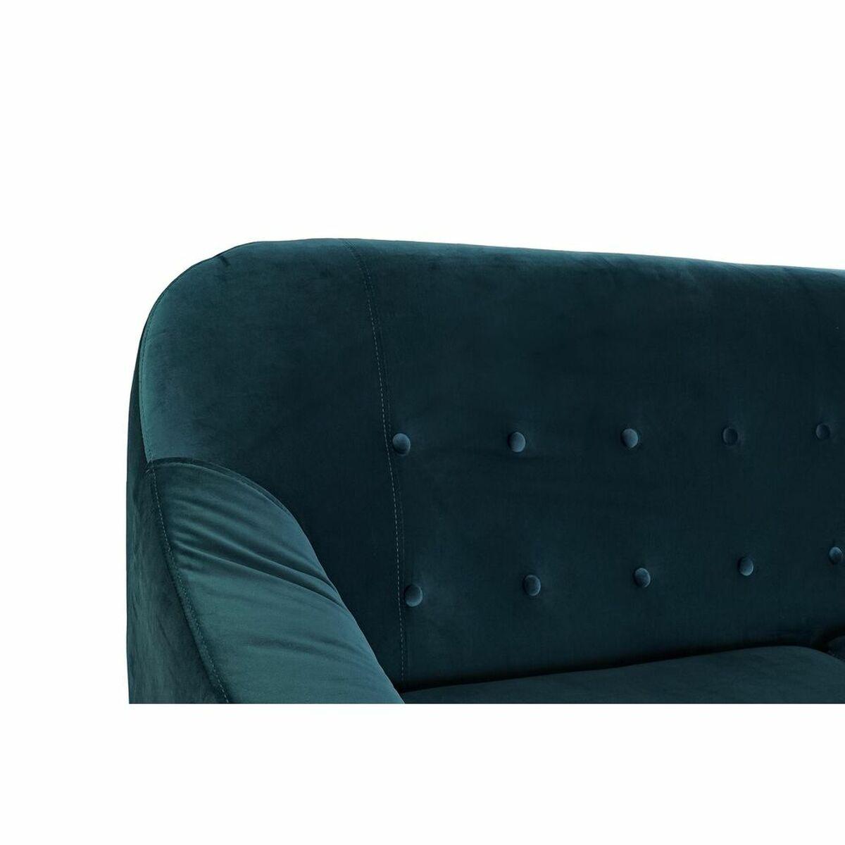 Sofá Chaise Longue DKD Home Decor Turquesa Natural Poliéster Madera de caucho Plástico 81 cm 230 x 144 x 84 cm