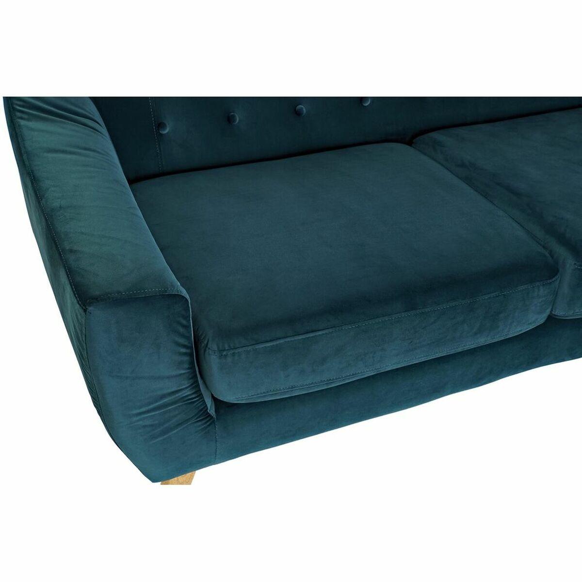 Sofá Chaise Longue DKD Home Decor Turquesa Natural Poliéster Madera de caucho Plástico 81 cm 230 x 144 x 84 cm