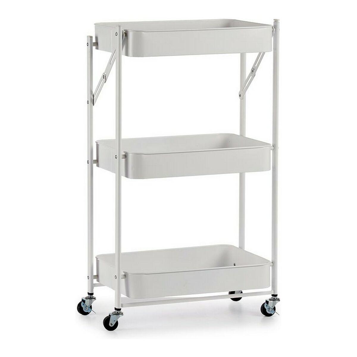 Carrito Verdulero Acero Blanco Plástico (29,5 x 78,5 x 45,5 cm)