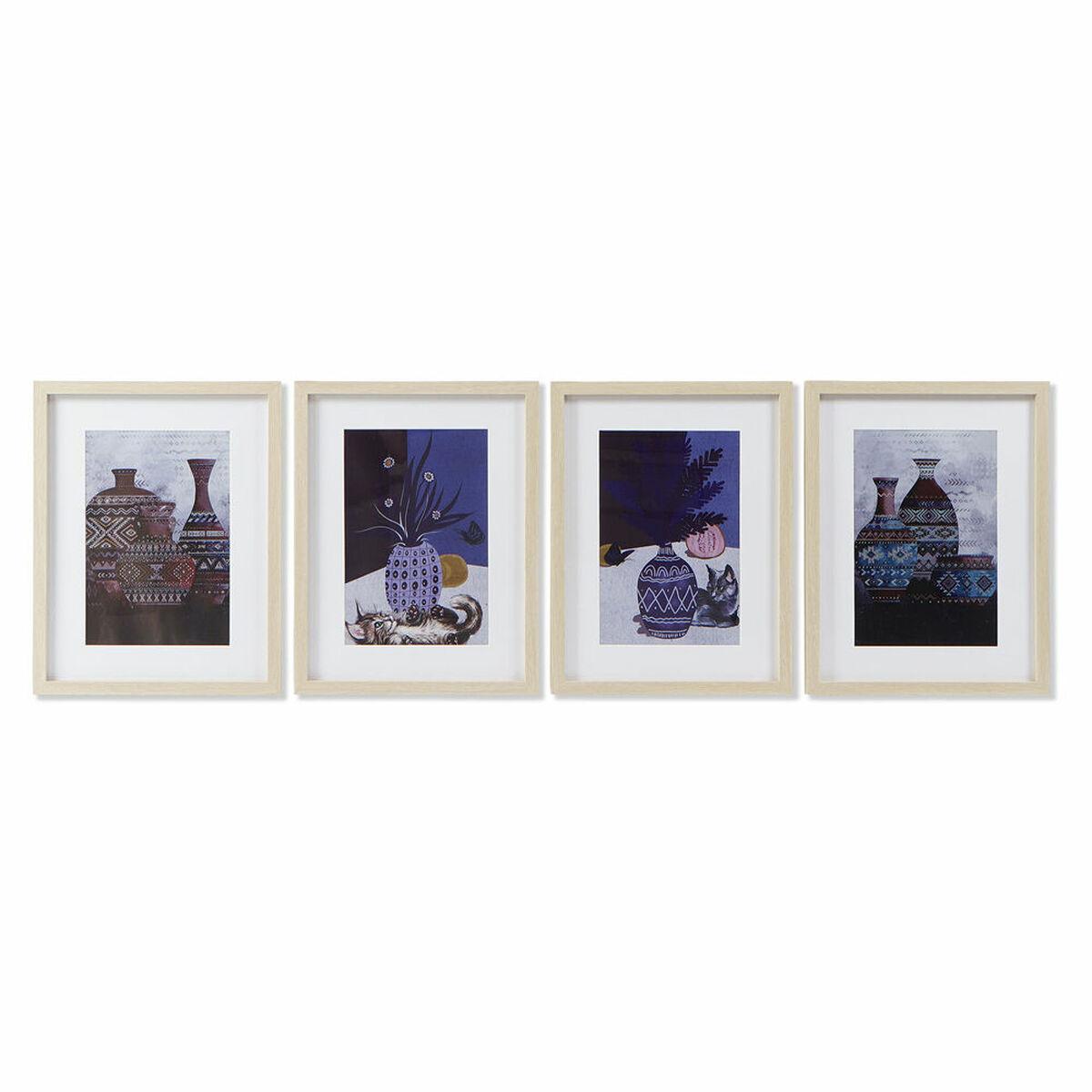 Cuadro DKD Home Decor Jarrón (35 x 2 x 45 cm) (4 Unidades)
