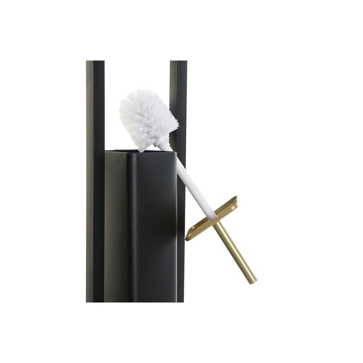 Portarrollos de Papel Higiénico DKD Home Decor Blanco Negro Dorado Acero Inoxidable 20 x 20 x 80 cm (2 Unidades)