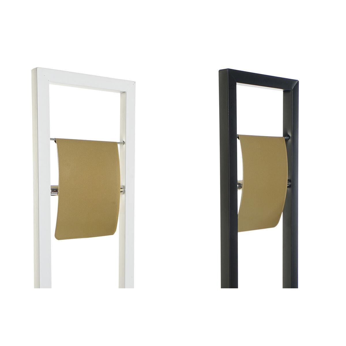 Portarrollos de Papel Higiénico DKD Home Decor Blanco Negro Dorado Acero Inoxidable 20 x 20 x 80 cm (2 Unidades)